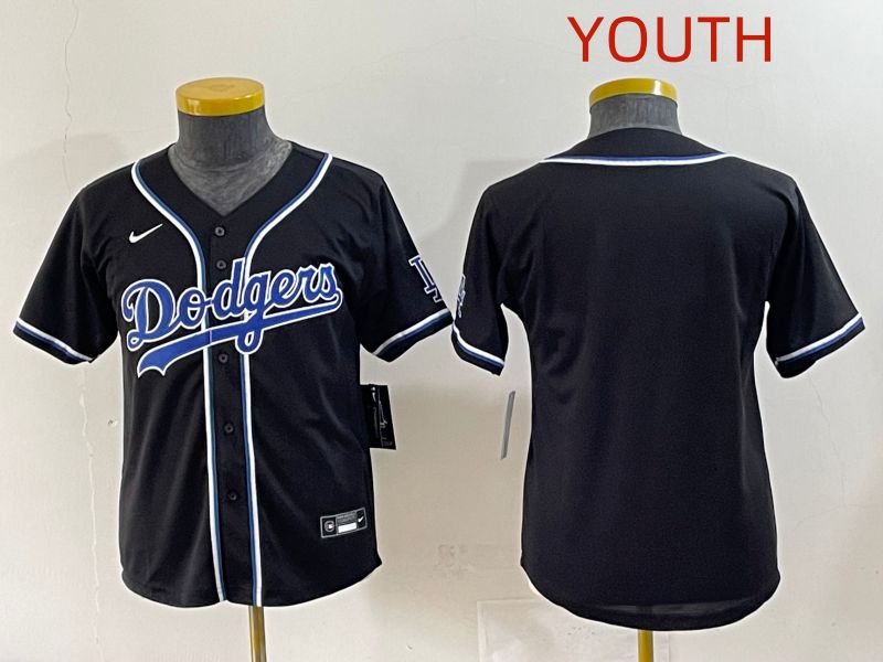 Youth 2025 Los Angeles Dodgers Blank Black Three generations Fashion Nike MLB Jersey style 1->youth mlb jersey->Youth Jersey